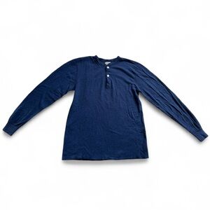 Vintage L.L. Bean Men’s River Drivers Shirt size large blue Henley wool blend